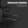 Schwarzer Rattantree Gaming Stuhl mit ausgezogener Fußstütze. Ergonomischer Komfort für Gaming & Büro.