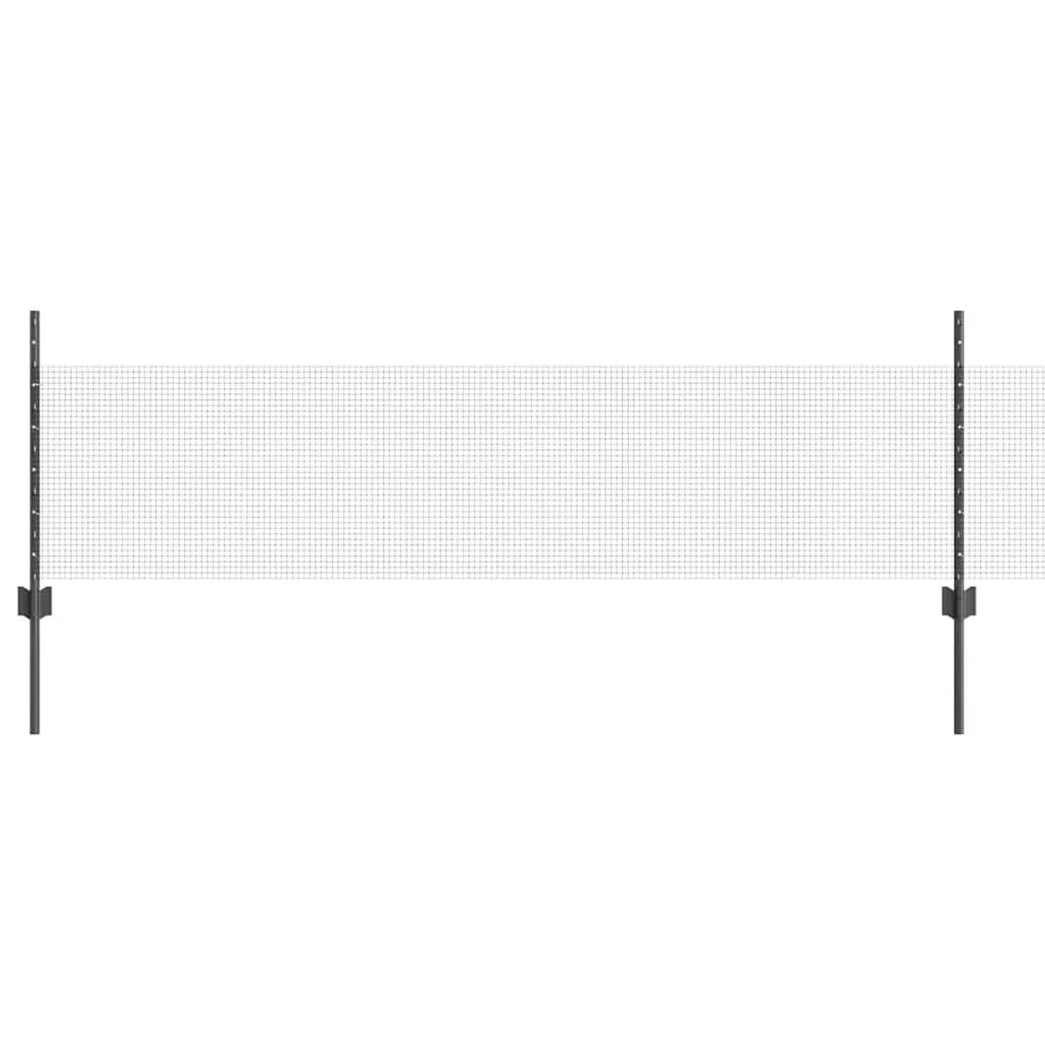 vidaXL Zaun mit Pfosten Grau 0,5 x 100 m Stahl und PVC 3336650