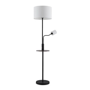 Lindby Stehlampe Aovan 9627407mit USB Anschluss Modern in Schwarz aus Metall 1-flammig E27 Wohnzimmerleuchte