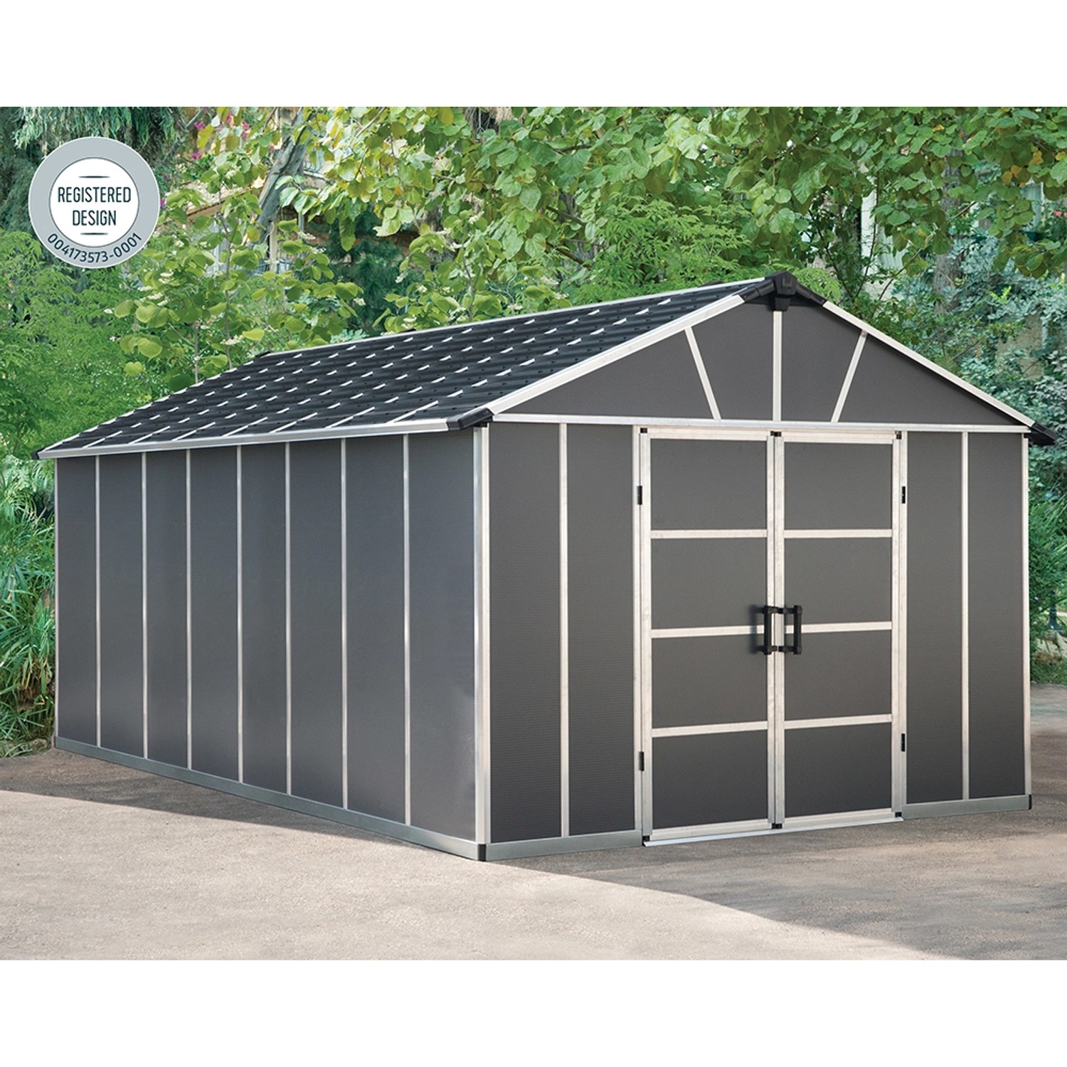 Palram Metall-Gerätehaus Yukon Anthrazit 17,2 m² günstig online kaufen