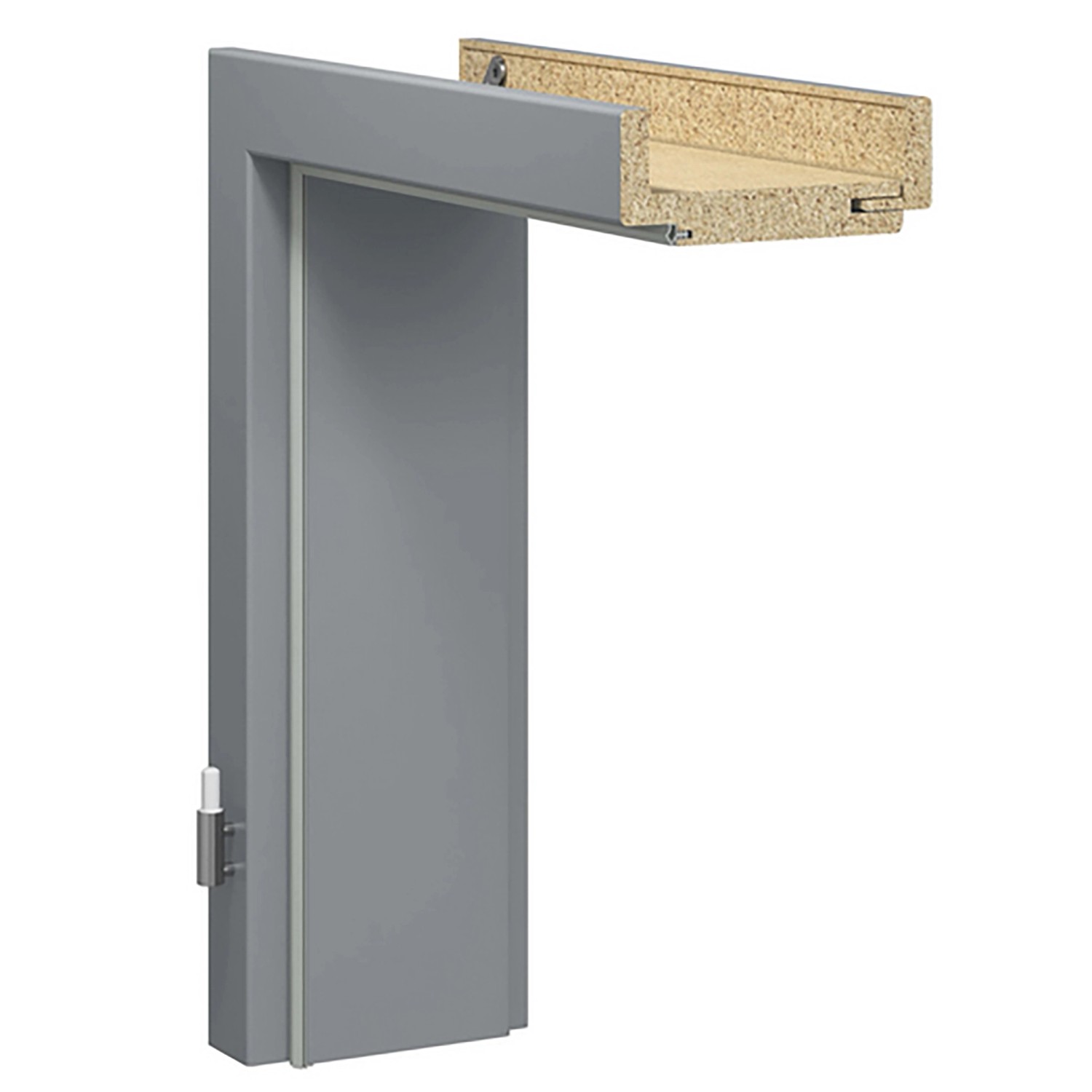 GetaDoor Zarge Brillant Soft Mineralgrau 198,5 cm x 86 cm x 10 cm DIN Rechts