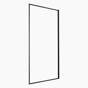 Duschparadies Walk In Dusche 120x200cm Duschabtrennung 8mm Nano Glas Seitenwand Schwarzrahmen Klarglas