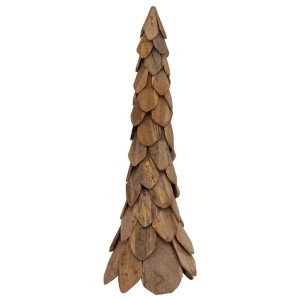 vidaXL Weihnachtsbaum mit Ständer Braun 110 cm Massivholz Teak 42017939