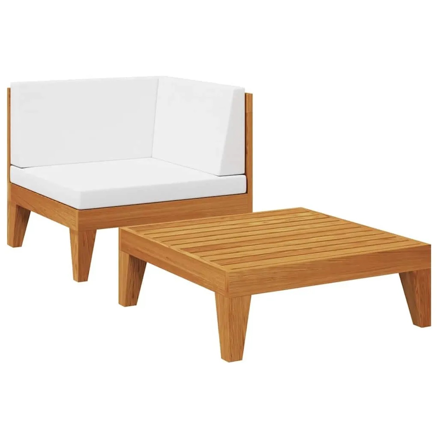 vidaXL 2-Tlg Garten-Lounge-Set mit Auflagen Massivholz Akazie 312146