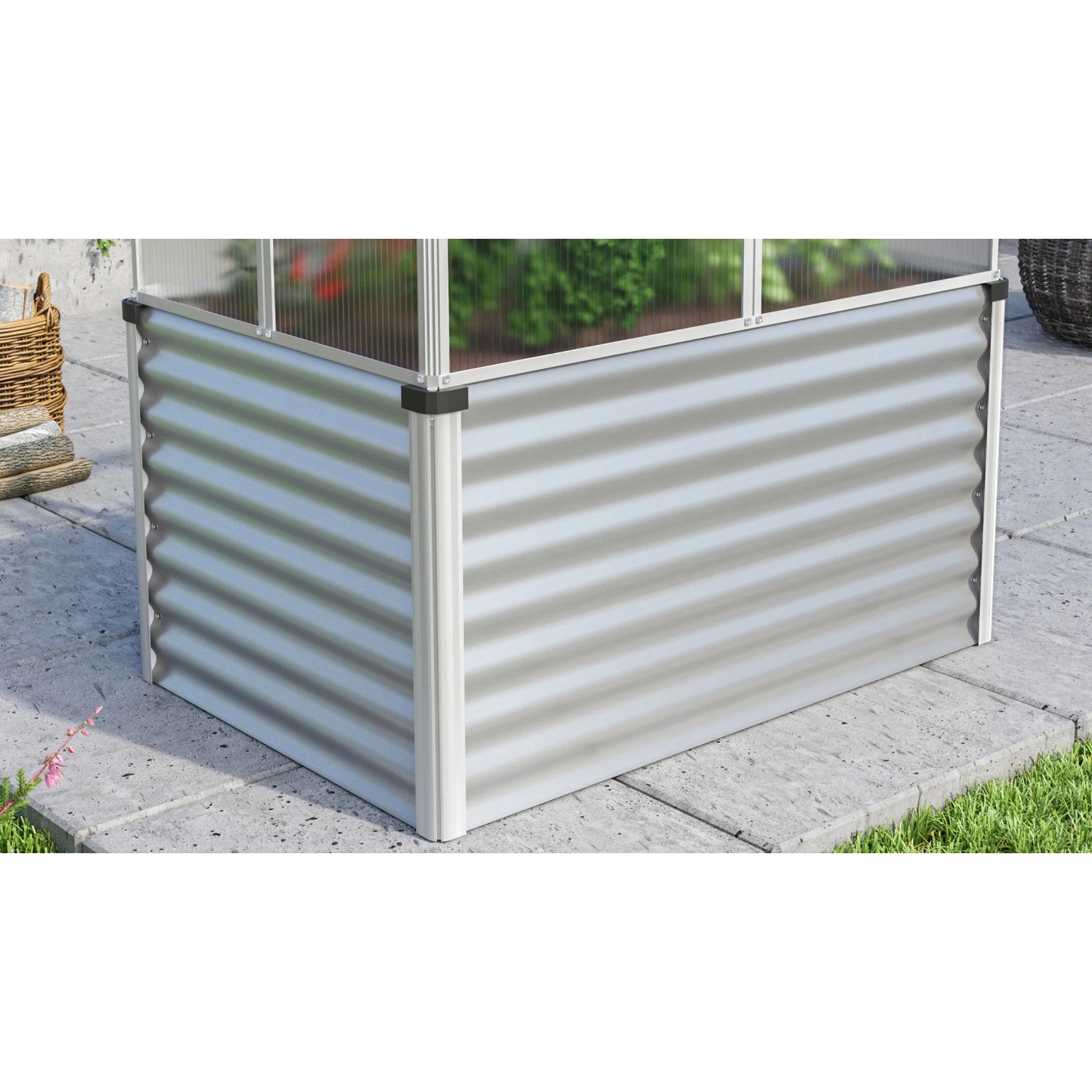 Vitavia Gaia Jumbo Alu Unterbau für Hochbeete, 83x122x65cm, aus Zincalume®.