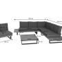MCW Garten-Garnitur H54 4er-Set Grau mit Polstern, Lounge-Gartenmöbel mit Maßen.