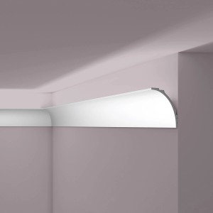 Graue NOEL & MARQUET Eckleiste IL18 WALLSTYL für indirekte Beleuchtung, 200 cm lang.