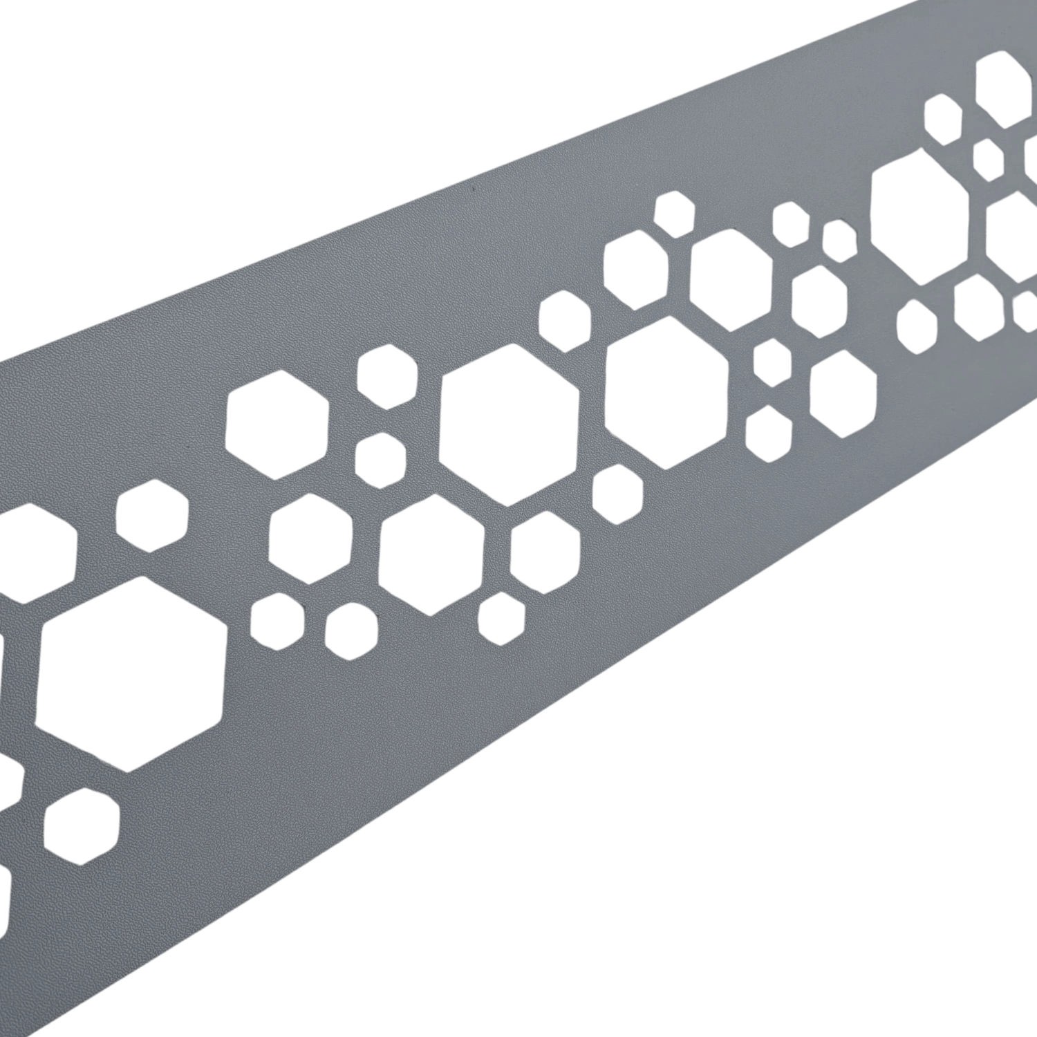 zaunzu Sichtschutz PREMIUM Dekor Hexagon Einzelstreifen Fenstergrau 2,55m günstig online kaufen