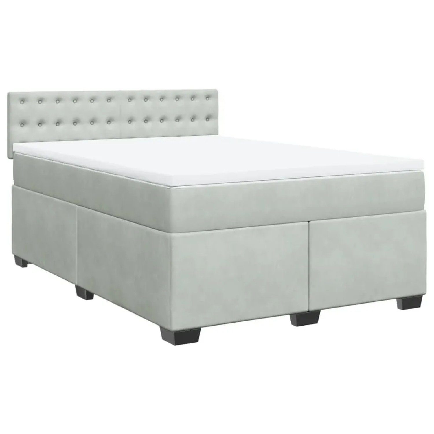 vidaXL Boxspringbett mit Matratze Hellgrau 140x200 cm Samt 3288642 günstig online kaufen