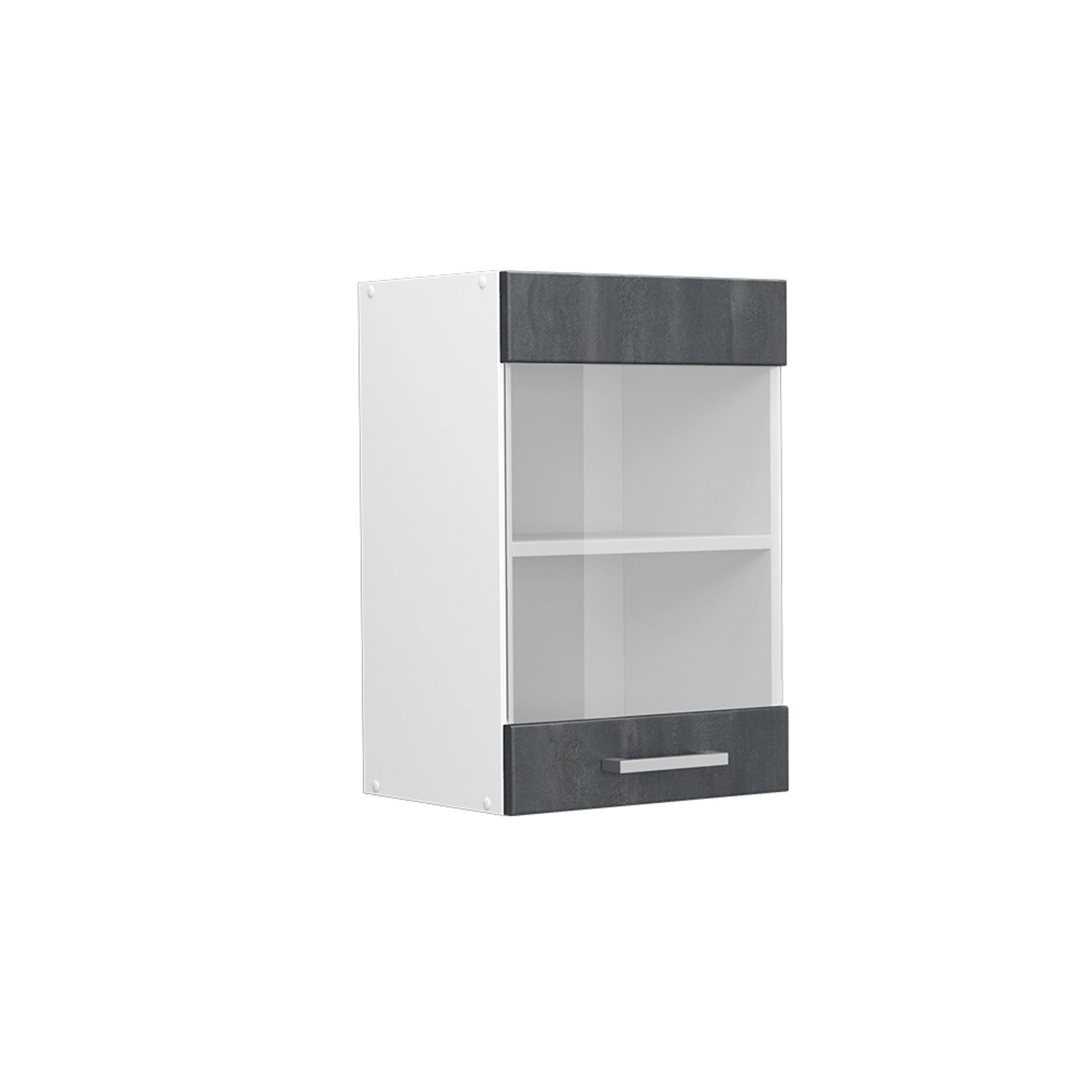 Vicco Küchenglasschrank R-Line Glashängeschrank Schwarz Beton/Weiß 40 cm günstig online kaufen