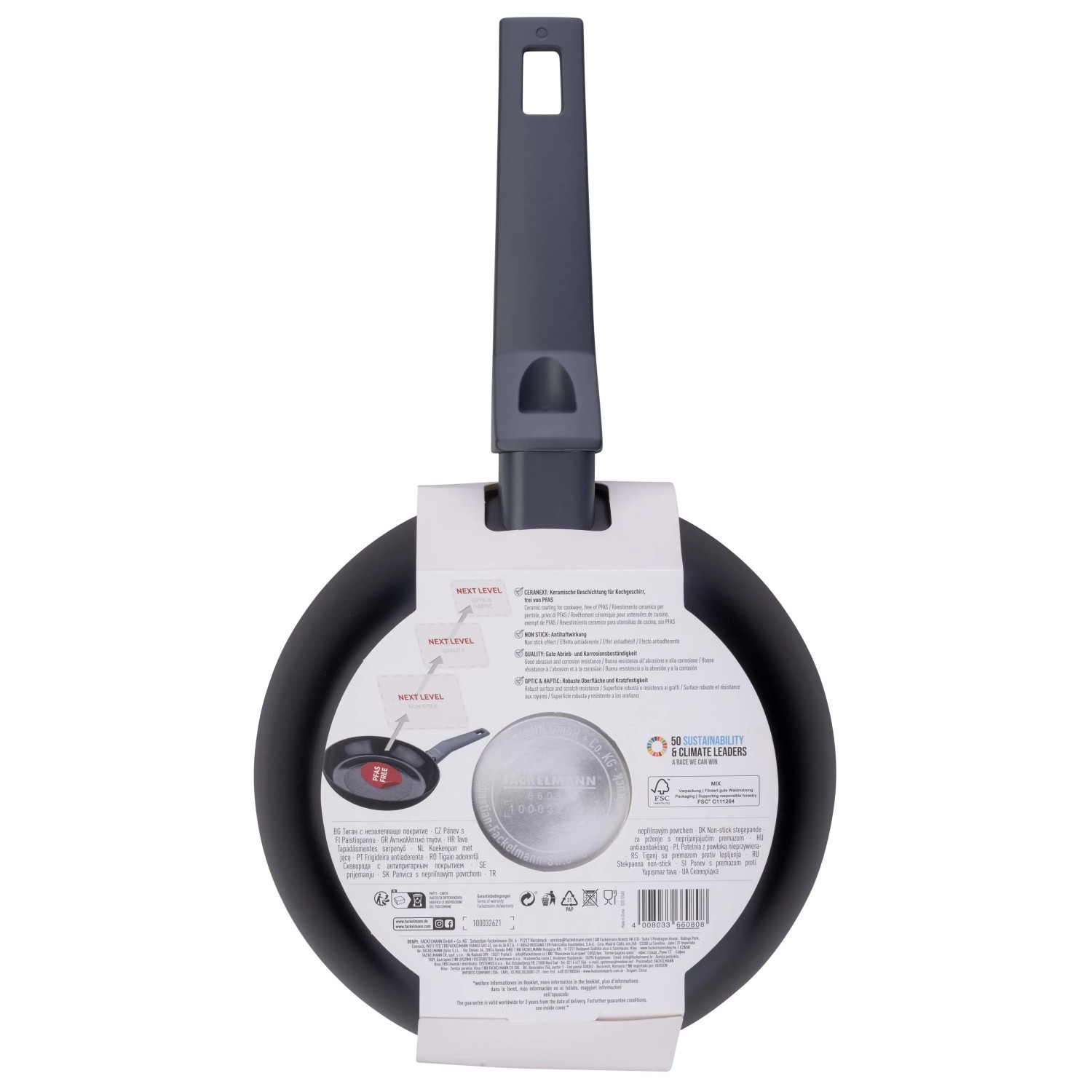 Fackelmann Bratpfanne Statement 20 cm, Keramikbeschichtung, ergonomischer Griff, geeignet für alle Herdarten.