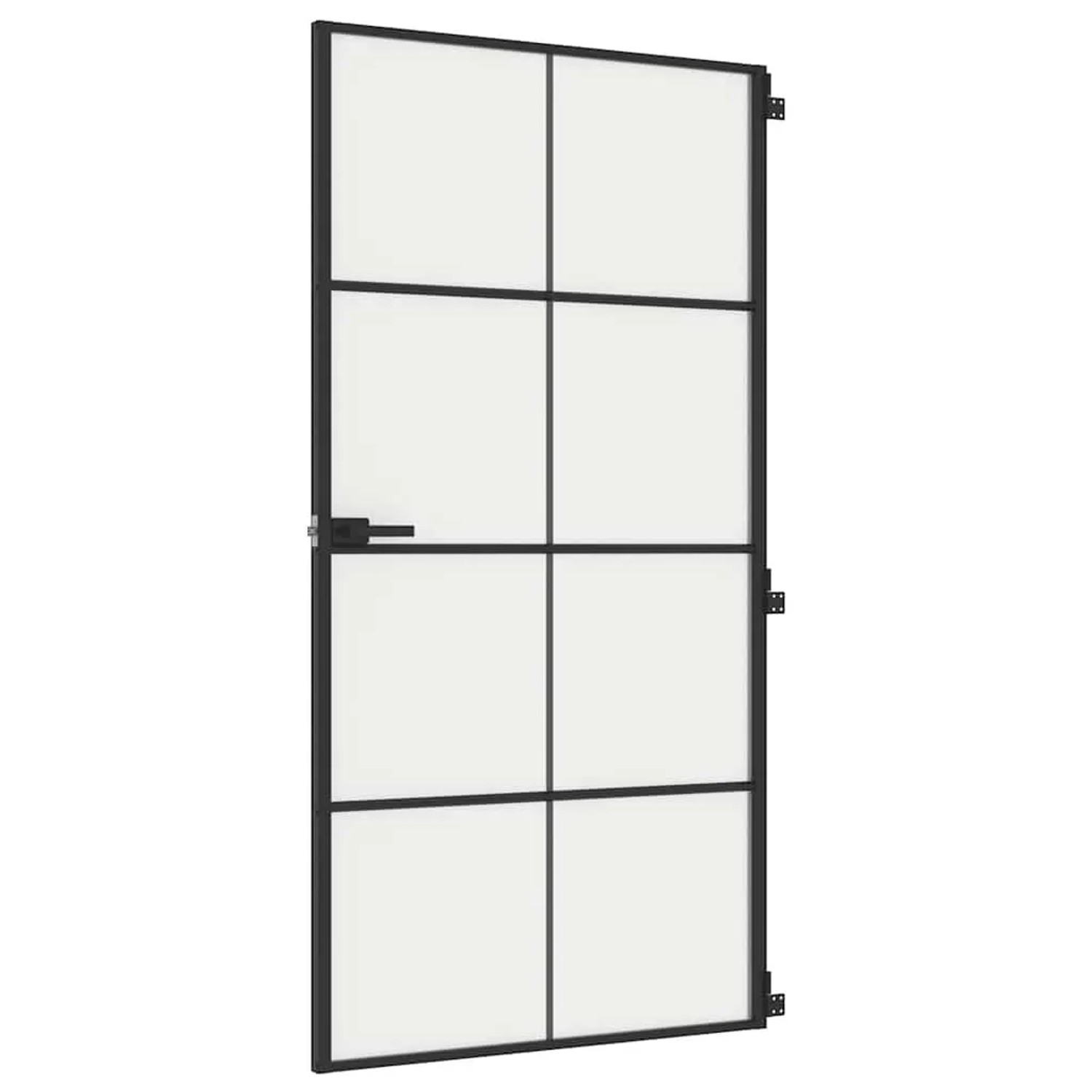 vidaXL Innentür Schlank Schwarz 102,5x201,5 cm Hartglas und Aluminium 155131