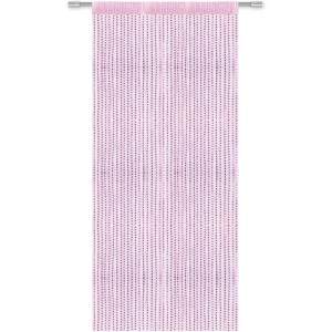 Rosa Fadenvorhang mit Metall Optik, ca. 90x200 cm, als Gardine oder Raumteiler.