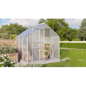 Vitavia Gewächshaus Comet 3800 mit Alu-Rahmen und Zubehör-Set im Garten.