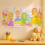 Relaxdays Ausmaltischdecke 2er Set Papier Weiß Selbstklebend Prinzessin 3 m_3