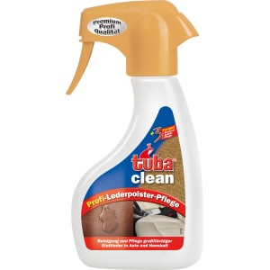 Tuba Clean Lederpflege 250ml für Lederpolster, mit Sprühkopf. Reinigt und pflegt Glattleder.
