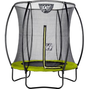 Grünes EXIT Silhouette Trampolin (D183cm) mit Sicherheitsnetz für den Garten.