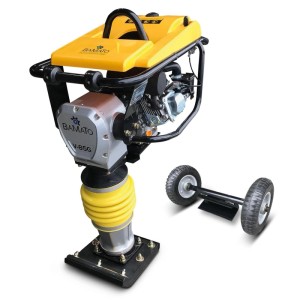 BAMATO Vibrationsstampfer V-85G mit Fahrwerk, gelb/schwarz, für Baumaschinen.