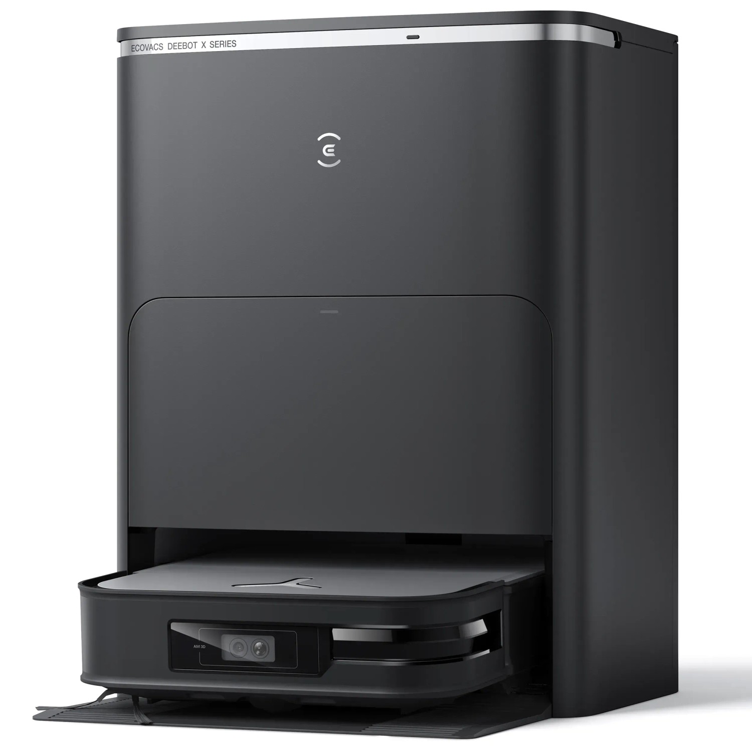 ECOVACS DEEBOT X2 OMNI Saug- und Wischroboter mit Reinigungsstation im eckigen Design.