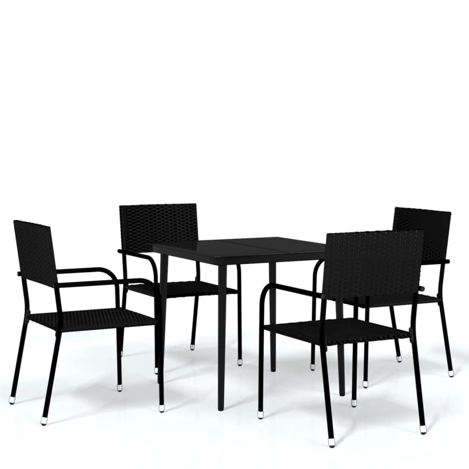 vidaXL 5-Tlg Garten-Essgruppe Schwarz 3099590 günstig online kaufen