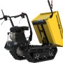 Güde Raupendumper GRD 400/R, gelb-schwarz, mit Raupenantrieb und kippbarer Mulde für bis zu 400 kg.