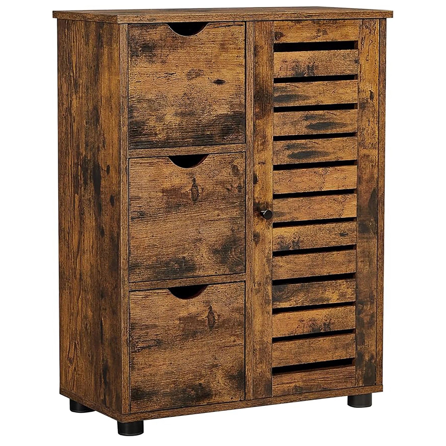 Songmics Badezimmerschrank Hanis mit 3 Schubladen Braun günstig online kaufen