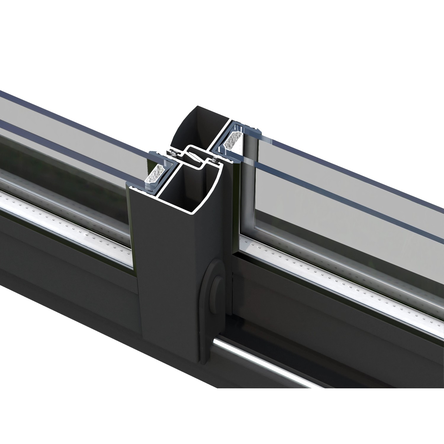 Detailaufnahme: Schiebetür mit Isolierverglasung für Palmako Gartenhaus Amanda.