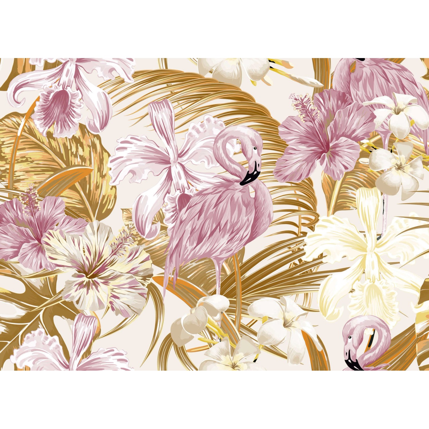 living walls Fototapete Designwalls Flamingo Art 2, glatt, (5 St)
