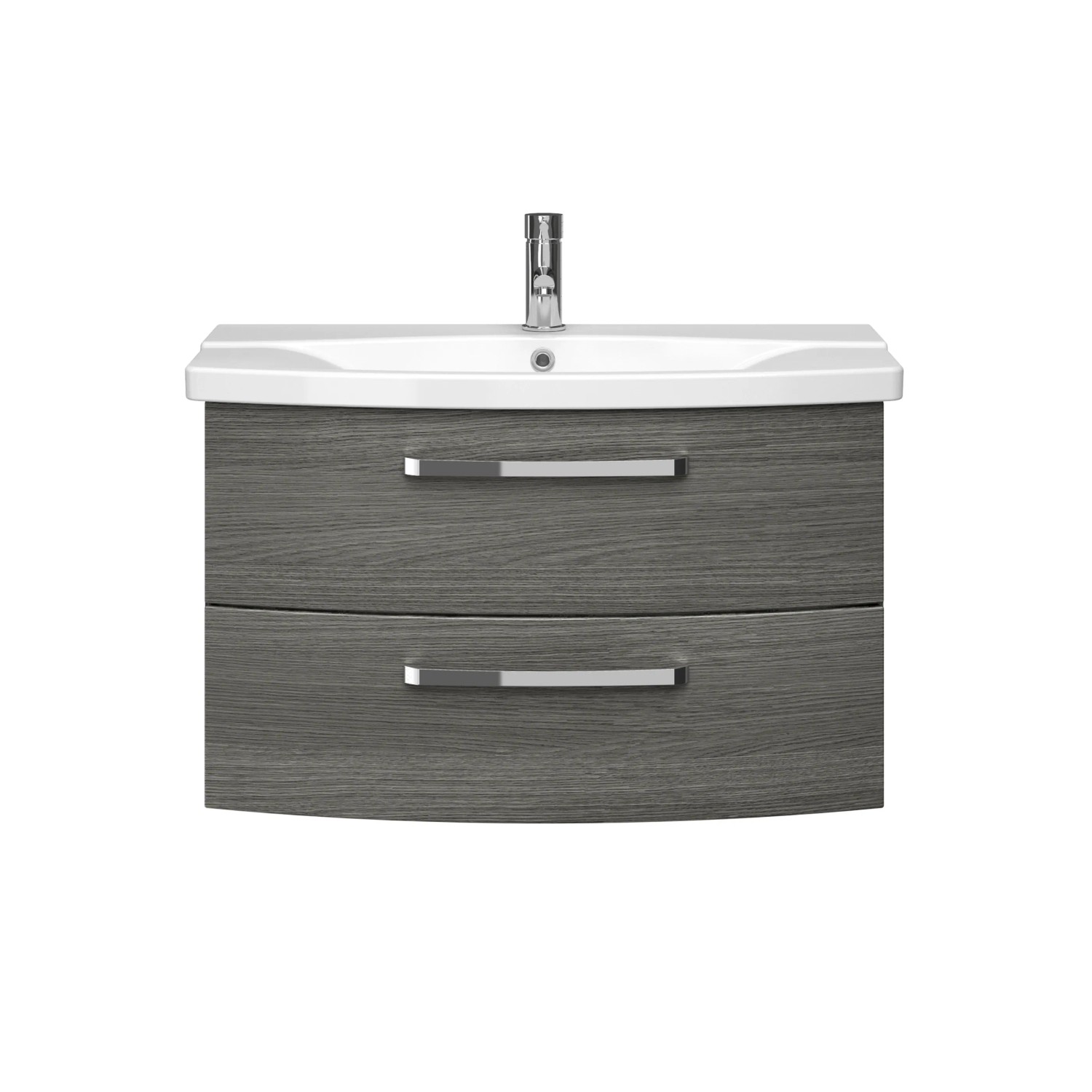 Pelipal Waschtisch Serie 4010, 84 cm, Graphit, mit zwei Schubladen und Softclose.