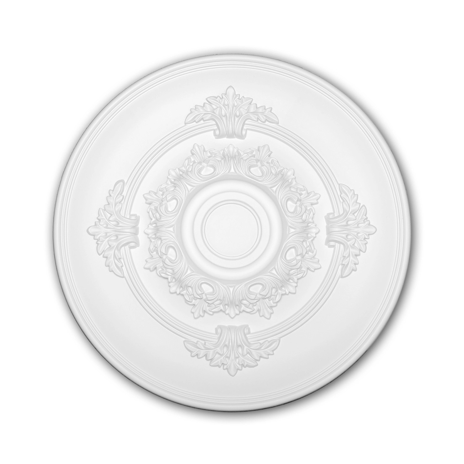 PROFHOME 156049 RoSette aus Polyurethan DeckenroSette Zierelement 34,6 cm 3 günstig online kaufen