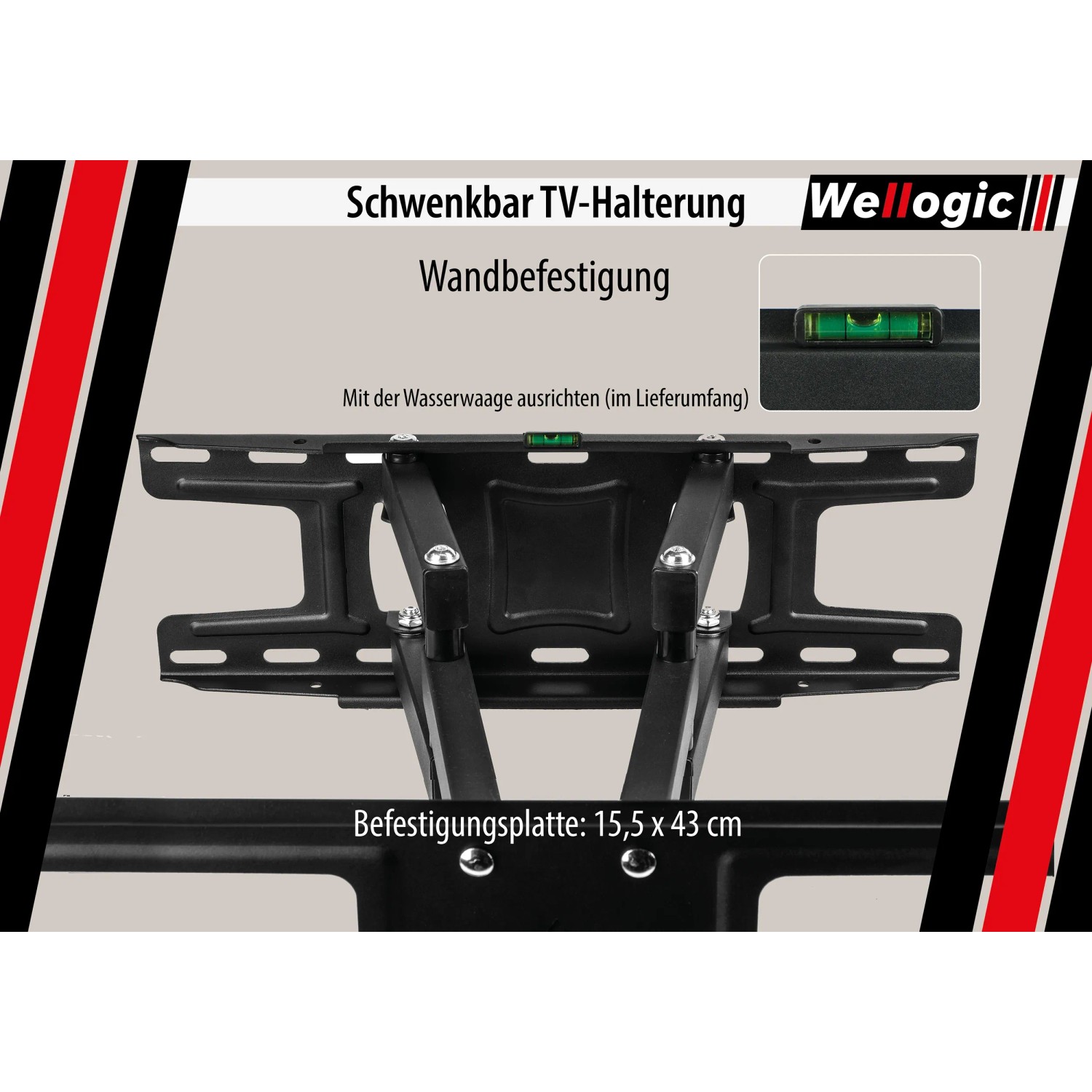 Wellogic TV Wandhalterung Schwenkbar 26 Bis 65 Zoll_4