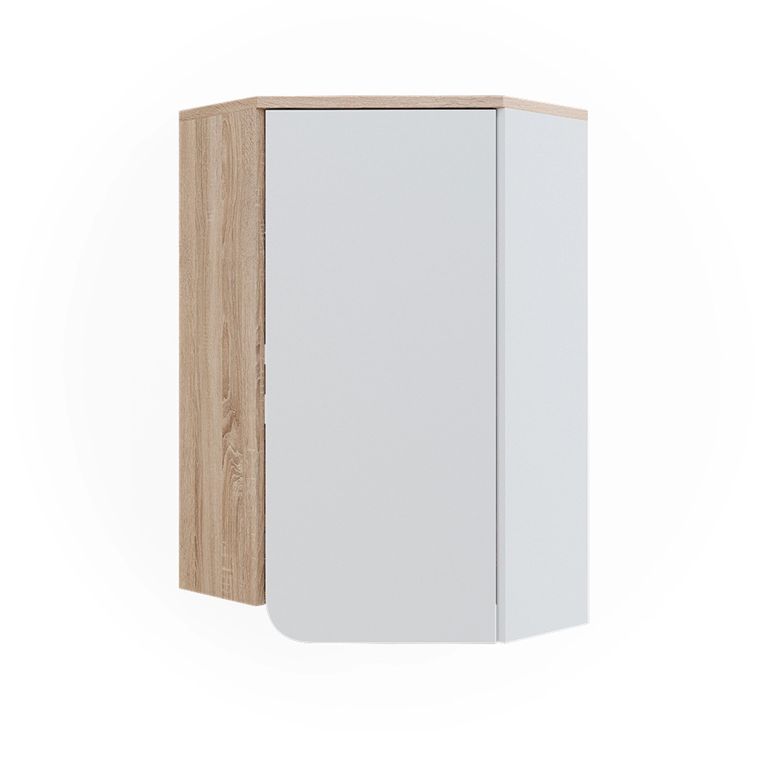 Vicco Badschrank Karen Sonoma/Weiß 50 x 75 cm mit Tür und Offenen Fächern Opt 2