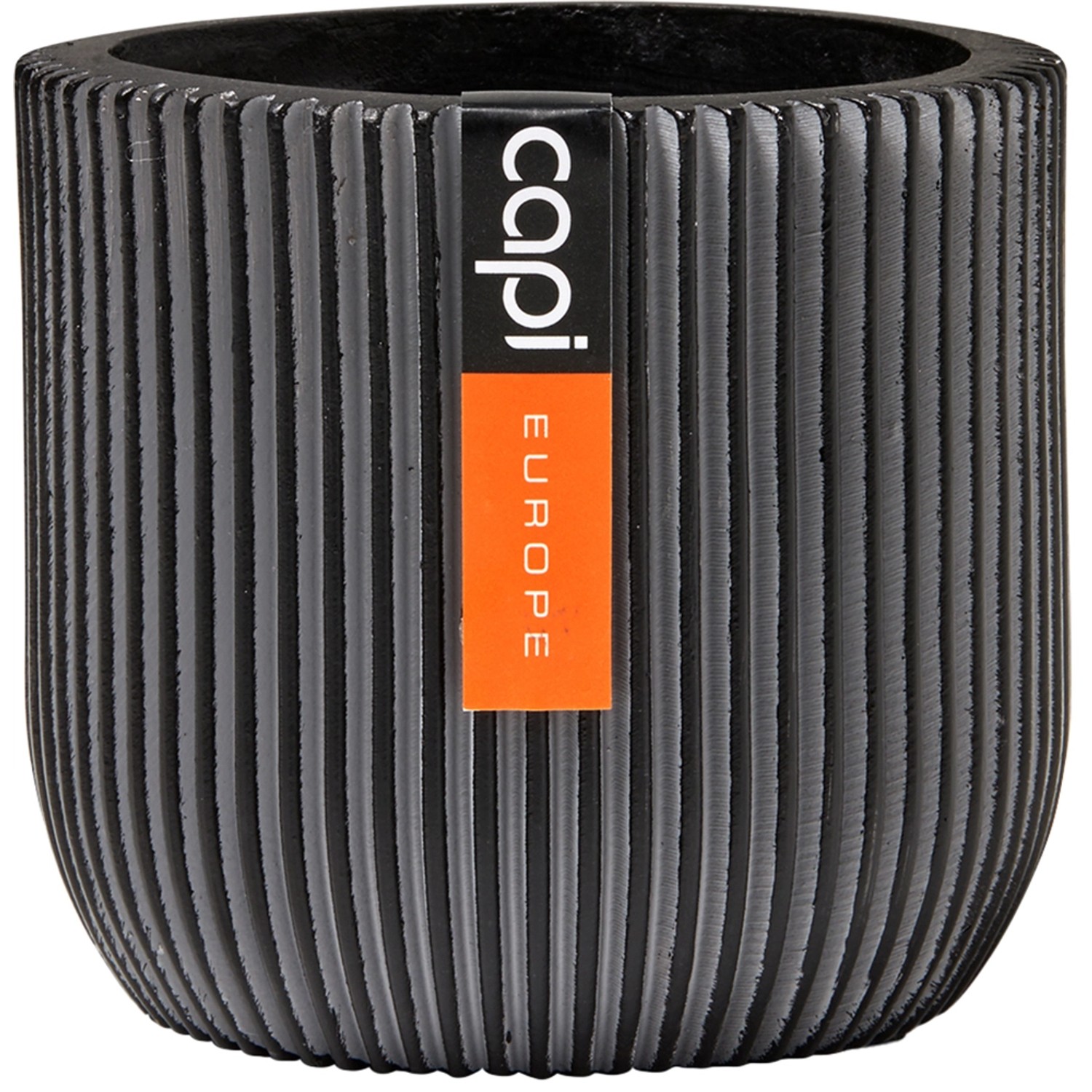 Capi Pflanztopf Groove Kugel Oval Schwarz 24 cm x 21 cm