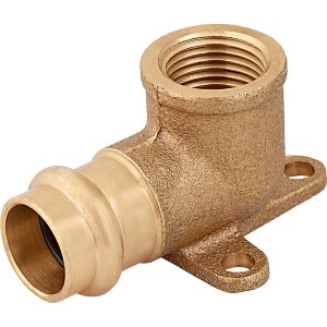 Rotguss Press-Wandscheibe, 18 mm x 18,6 mm (Rp 1/2), für Kupferrohr-Installation.