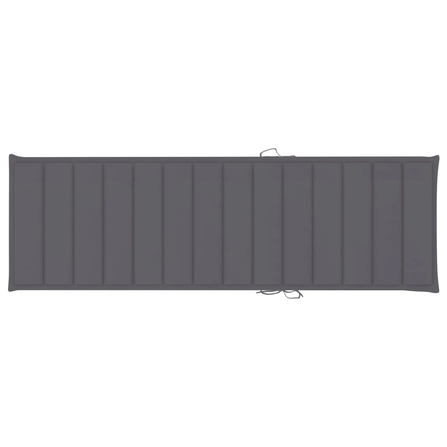 Doppel-Sonnenliege mit anthrazitfarbener Auflage aus imprägniertem, grünem Kiefernholz, Ansicht von oben.