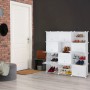 Relaxdays Schuhschrank Kunststoff Metall Weiß Stecksystem 24 Fächer 125 cm x 125 cm x 32 cm 10,5 kg_2