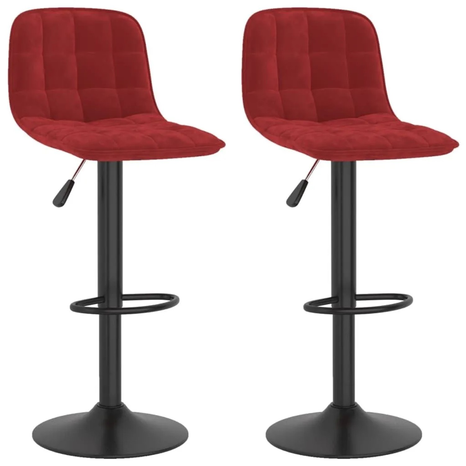 vidaXL Barhocker 2 Stk Weinrot Samt 333997