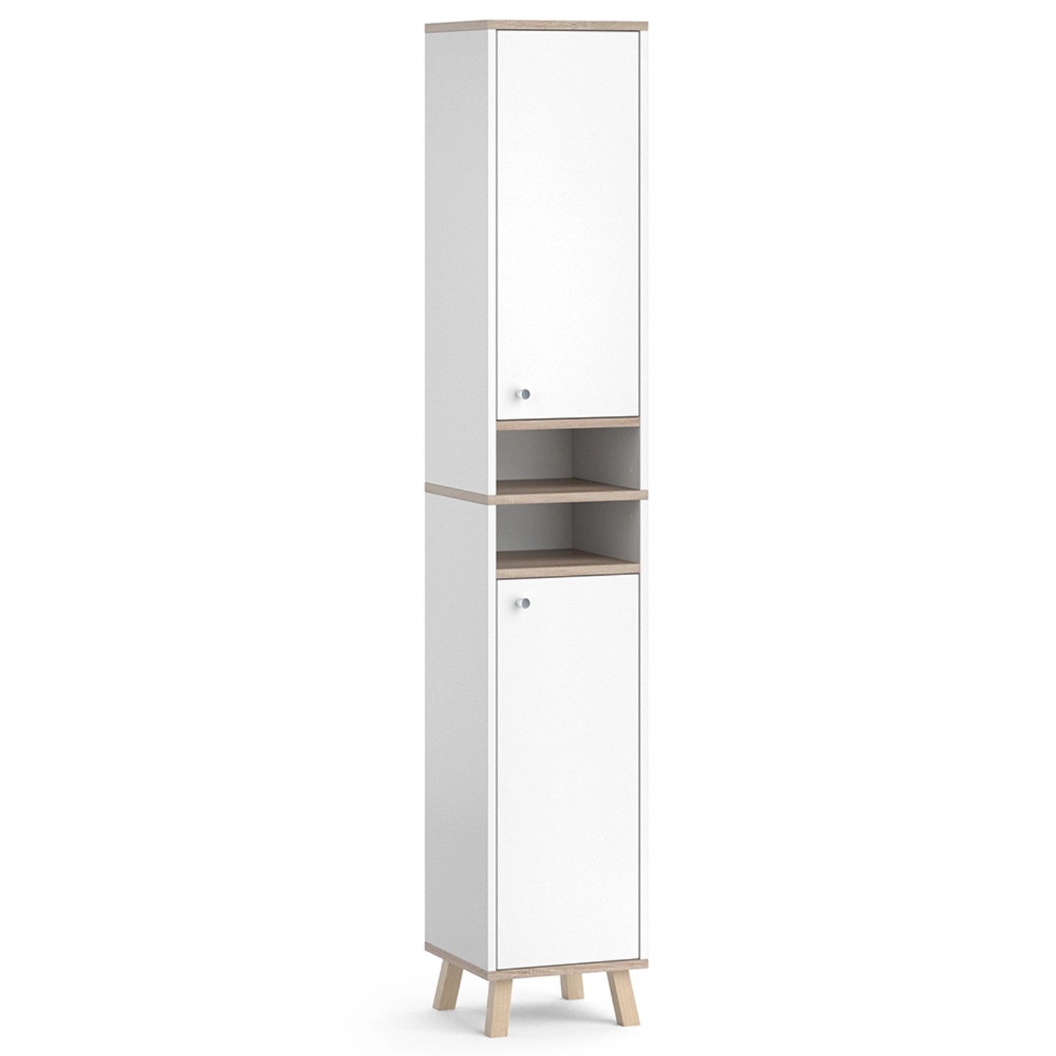 Vicco Badschrank Senyo Weiß/Sonoma 30 x 174 cm günstig online kaufen