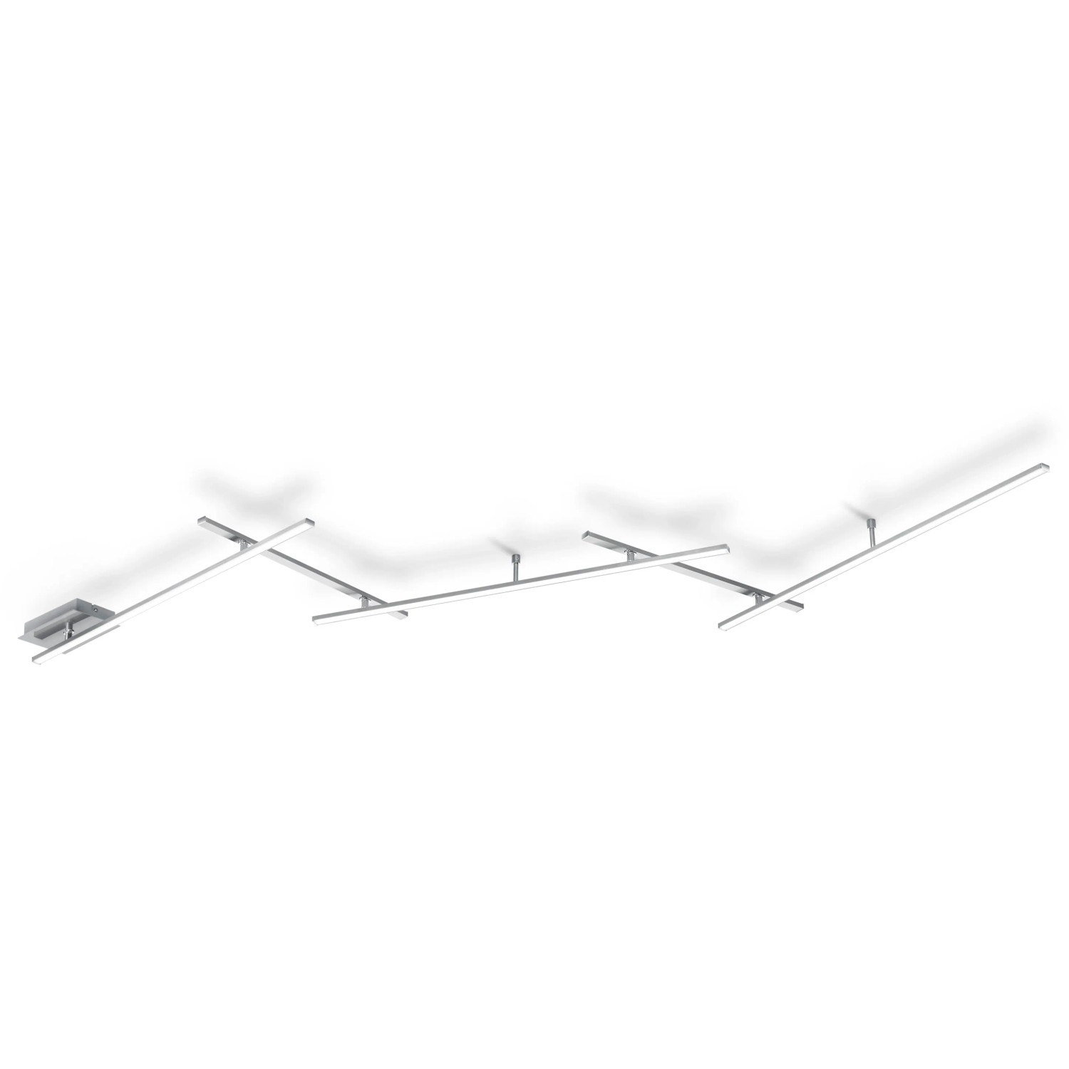 Moderne Trio LED-Deckenleuchte Indira in Nickel matt, dimmbar und schwenkbar für individuelle Beleuchtung.