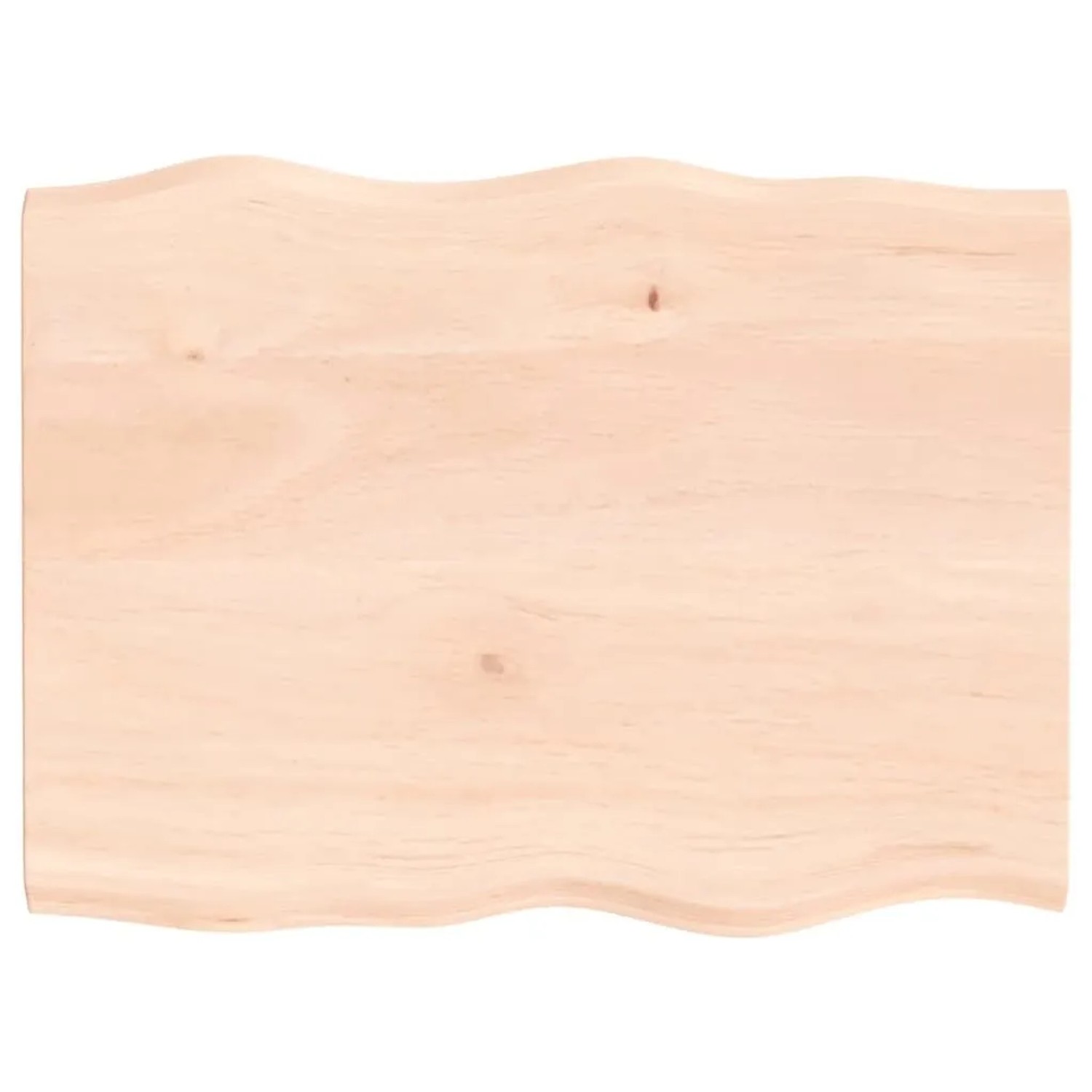 vidaXL Tischplatte 80x60x2 cm Massivholz Eiche Unbehandelt Baumkante 363878