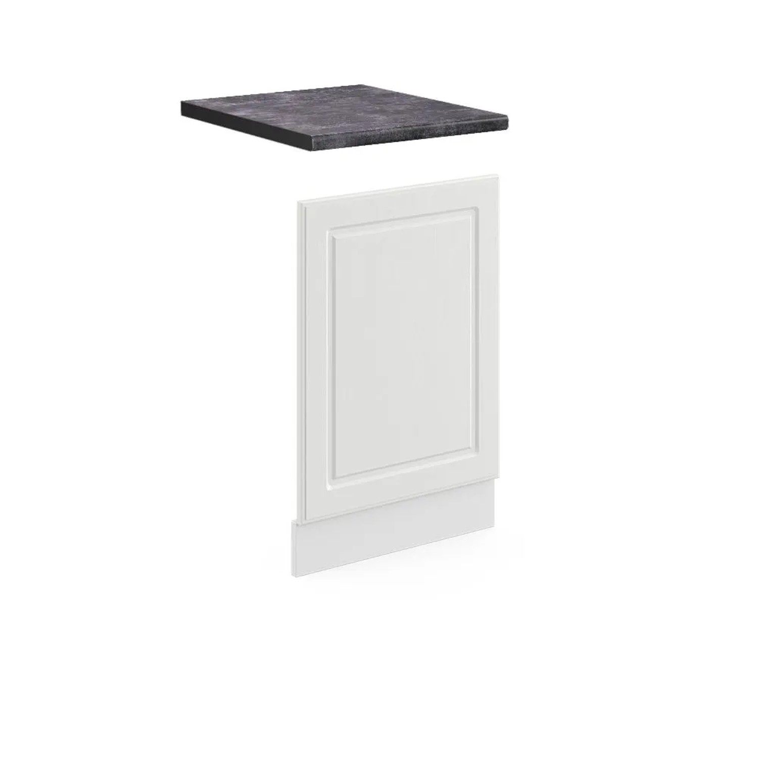 Vicco Frontblende R-Line Geschirrspüler Fronttür Weiß Landhaus Weiß 45 cm AP Anthrazit