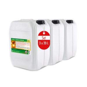 Flambiol Petroleum Heizöl, 3 Kanister à 20l, für Öfen & Lampen. Brennstoff-Set.