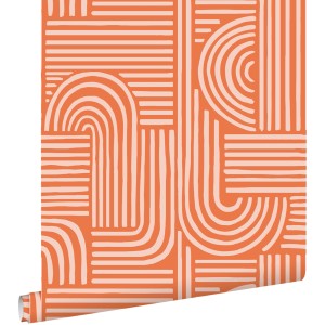 ESTAhome Tapete 3D-Muster Orange 50 x 900 cm