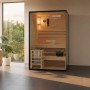 Home Deluxe Sauna SHADOW M für 2 Personen, traditionelle Sauna mit Panorama-Glasfront und Zubehör.