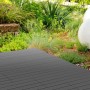 ECD Germany WPC Terrassenfliesen, 60x30 cm, 30er Set, Anthrazit Holzoptik auf Terrasse im Garten.