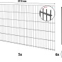 Floraworld Doppelstabmattenzaun-Set, anthrazit, mit Bodenplatten, 103x1000cm, bestehend aus 5 Zaunelementen und 6 Pfosten.