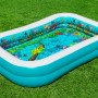 Bestway Family Pool 3D Undersea Adventure, eckiges Planschbecken mit Unterwasserwelt-Motiv.