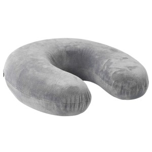 vidaXL Reisekissen für den Hals mit Kissen Grau 27 x 27 x 8,5 cm Samt 42012700