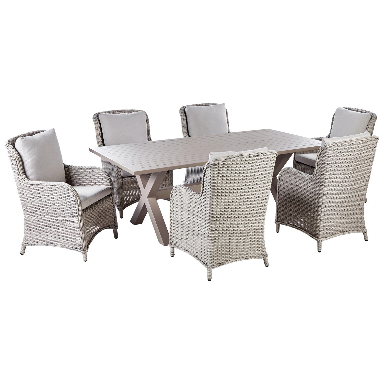 Beliani Gartentisch Set CASCAIS Taupe günstig online kaufen