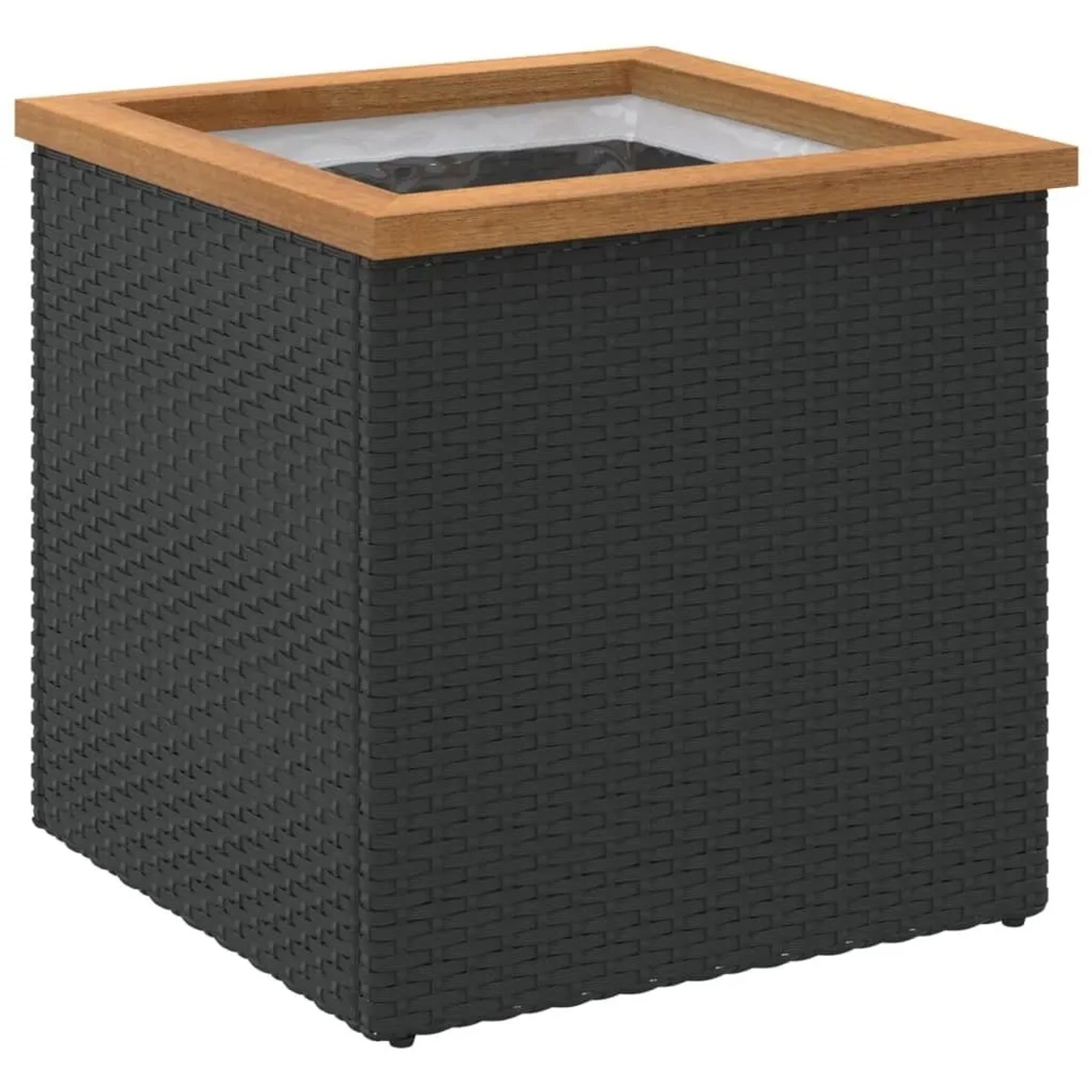 vidaXL Pflanzkübel Schwarz 40x40x40 cm Poly Rattan 319414